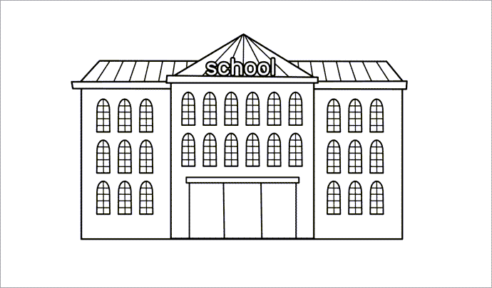 Tranh tô màu chủ đề ngôi trường