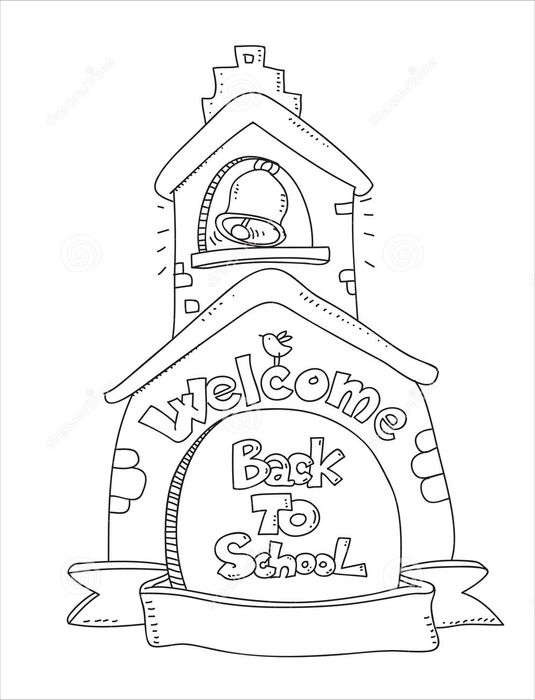 Tranh tô màu chủ đề ngôi trường