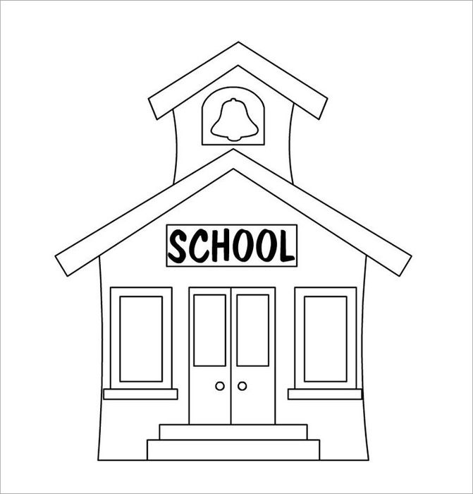 Tranh tô màu chủ đề ngôi trường