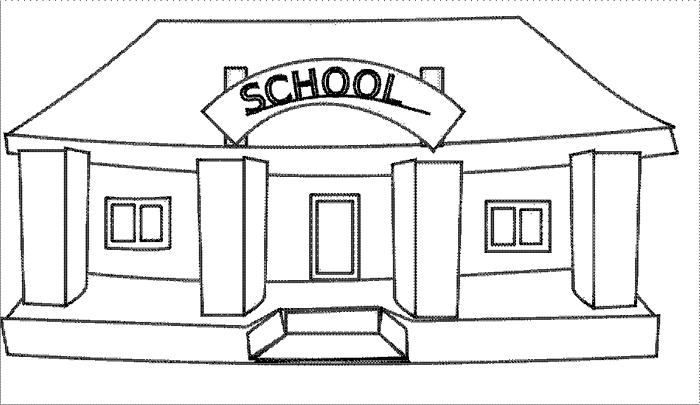 Tranh tô màu chủ đề ngôi trường