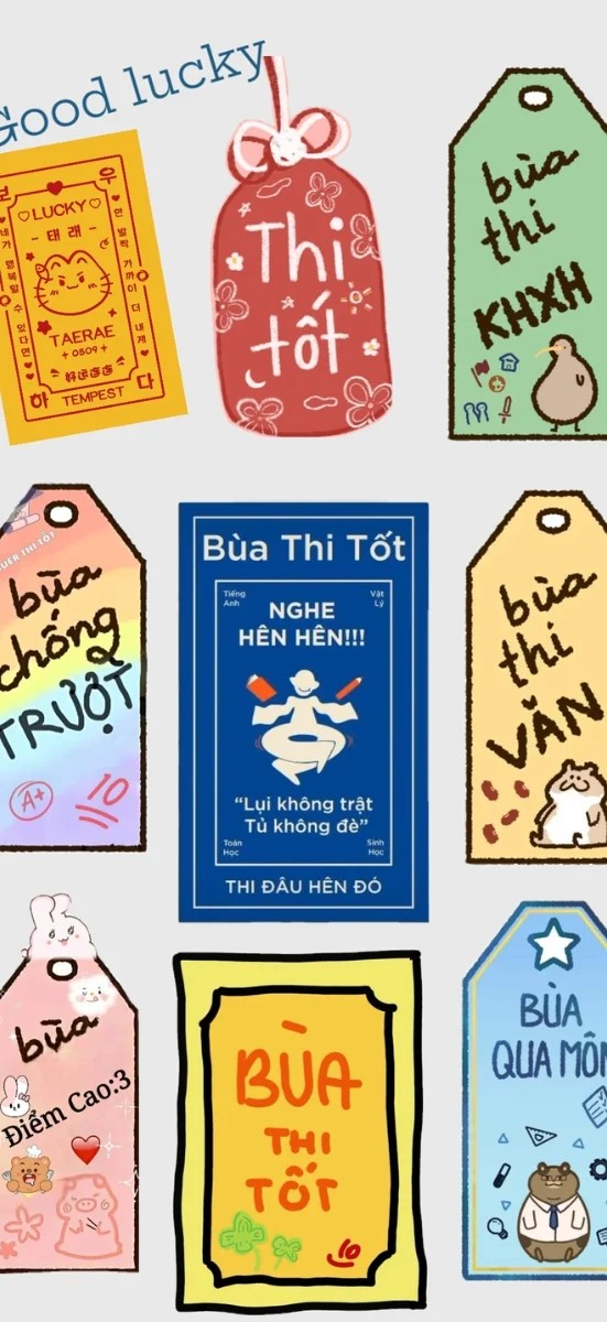 Hình nền bùa may mắn phong cách doodle, tông sáng giúp tăng động lực học