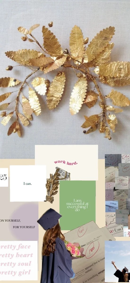 Hình nền vòng nguyệt quế tối giản, nhấn mạnh tinh thần chinh phục kỳ thi