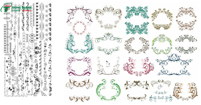Khung viền hoa văn đẹp cho tranh ảnh