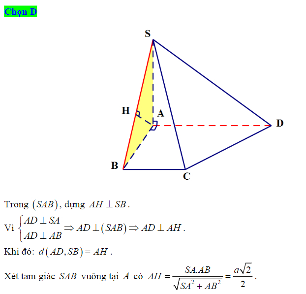 d(A,(SCD))=AK=frac{a}{sqrt{2}}