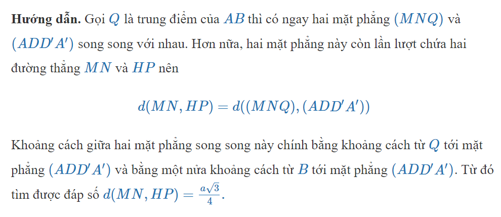 hình minh họa ví dụ 1 tính khoảng cách 2 đường thẳng chéo nhau SM và BC.