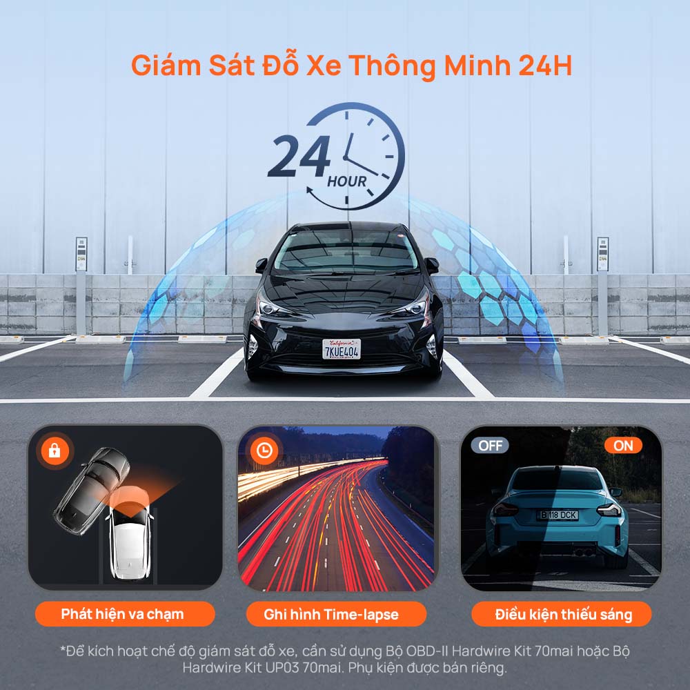 camera hành trình giám sát đỗ xe 24h xiaomi 70mai m310 plus