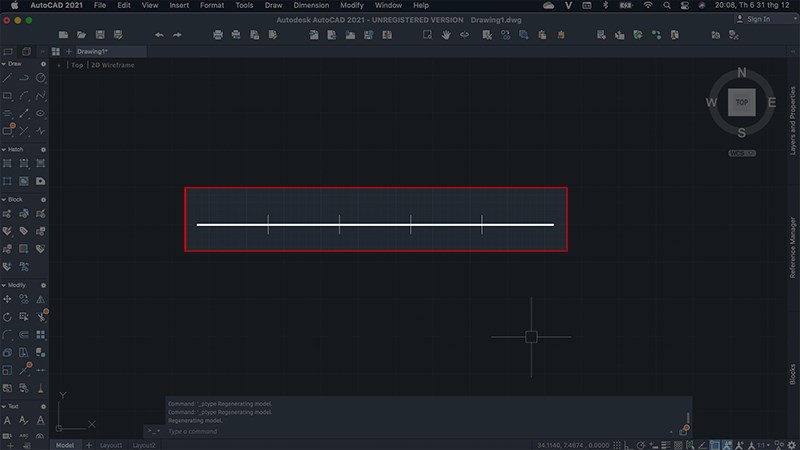 Chia đoạn thẳng bằng lệnh DIV