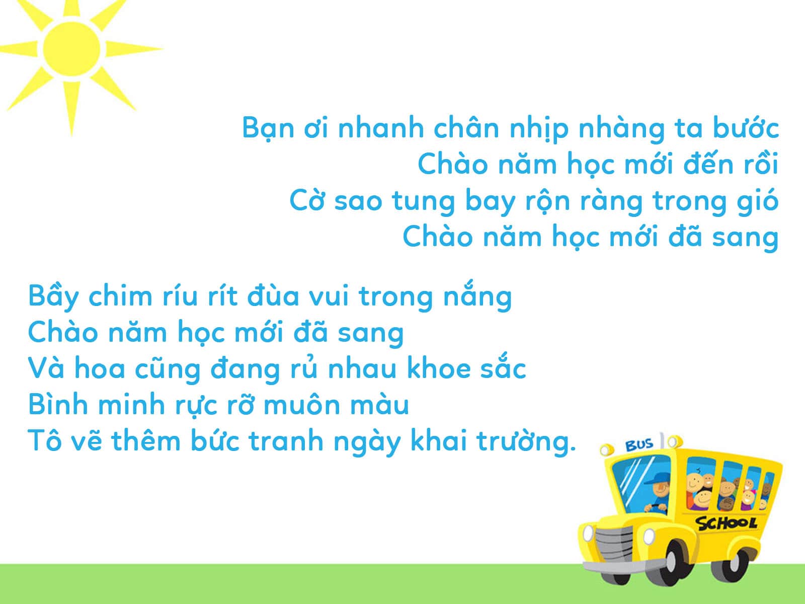 Lời bài hát Chào năm học mới