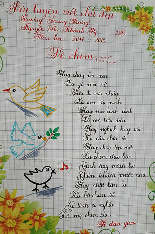 Một số bài mẫu luyện viết chữ đẹp