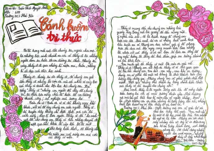 Đề thi viết chữ đẹp lớp 7 chủ đề: Tri ân thầy cô