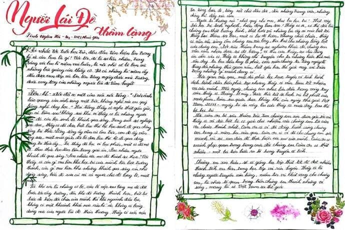 Đề thi viết chữ đẹp lớp 6 chủ đề: Nét bút tri ân