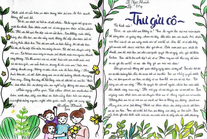 Mẫu bài thi viết chữ đẹp của học sinh THCS sáng tạo ấn tượng