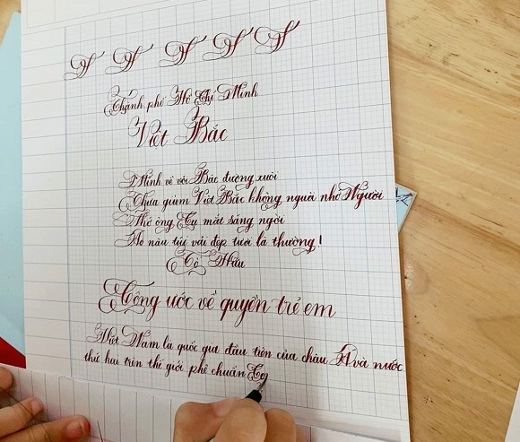 Mẫu bài thi viết chữ đẹp