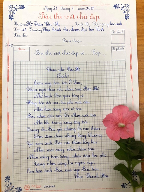 Đề thi viết chữ đẹp