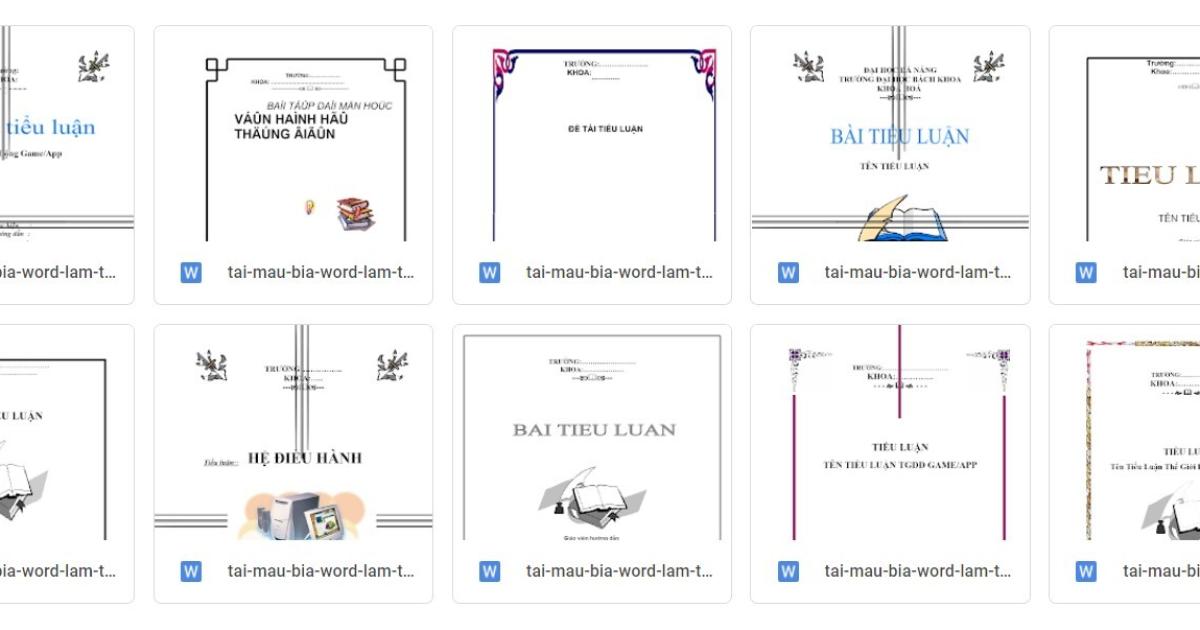 Tham khảo một số mẫu trang bìa Word đẹp khác