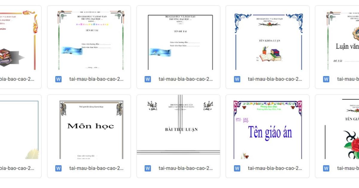 Hướng dẫn tải mẫu bìa Word về và sử dụng 2