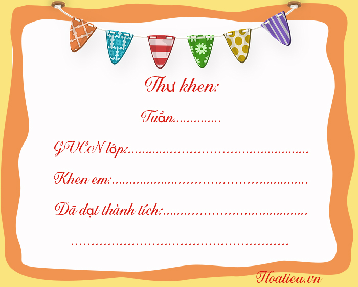 Mẫu thư khen học sinh