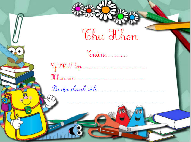 Thư khen học sinh