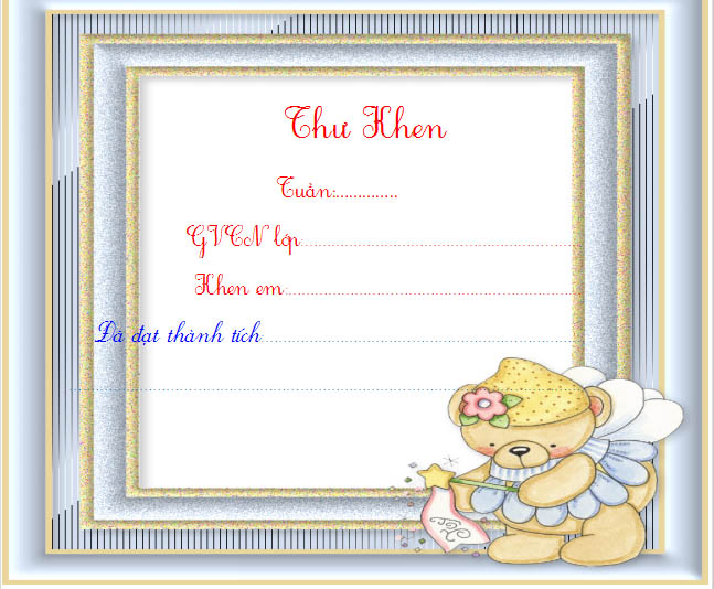 Thư khen học sinh