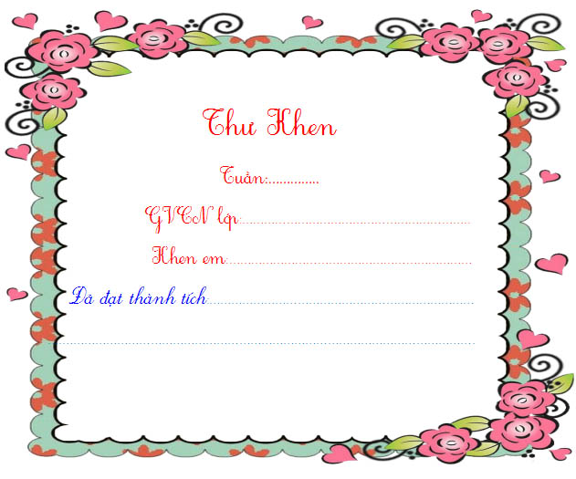 Thư khen học sinh