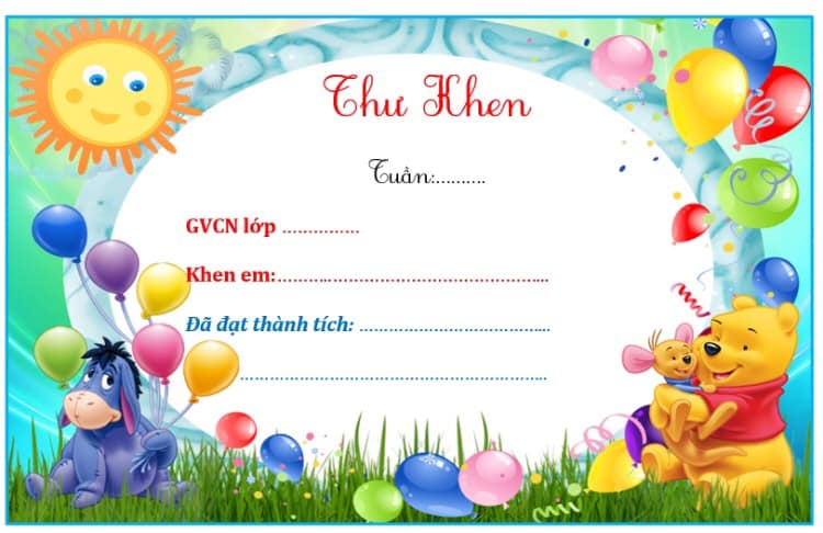 Mẫu thư khen học sinh