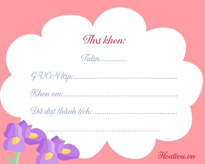 Thư khen học sinh tiểu học đẹp nhất