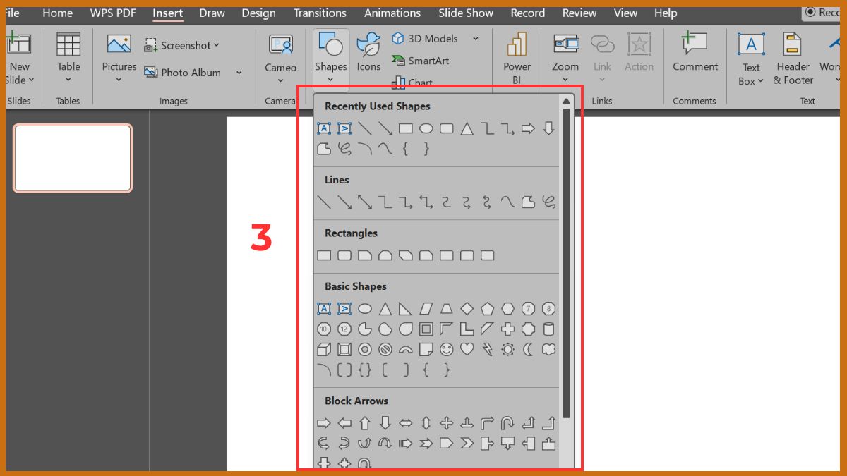 Cách làm sơ đồ tư duy bằng Shapes Bước 2a