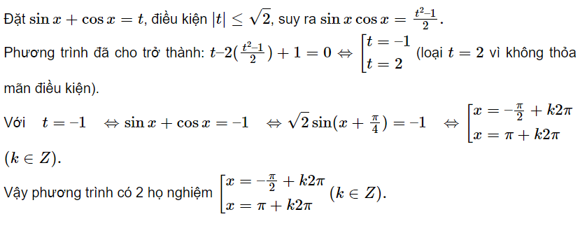 Giải phương trình lượng giác thường gặp lớp 11