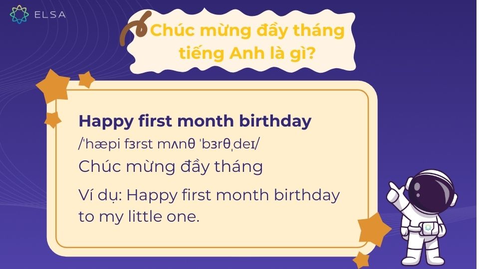 Chúc mừng đầy tháng tiếng Anh là gì?