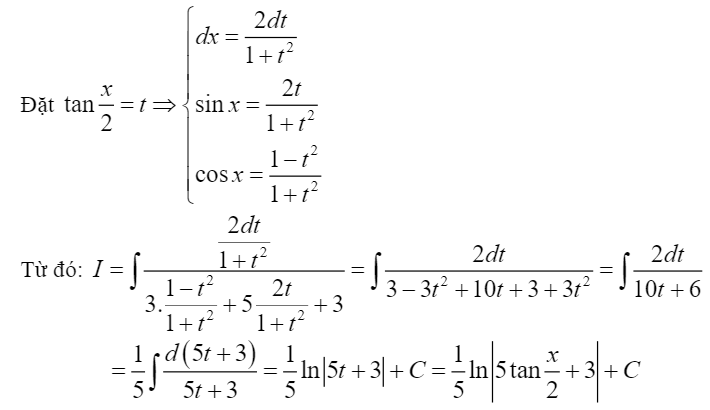 Bài tập tìm nguyên hàm hàm số lượng giác