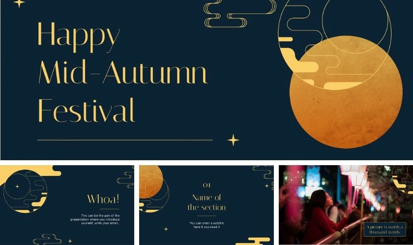 PowerPoint Trung thu chủ đề Cung trăng