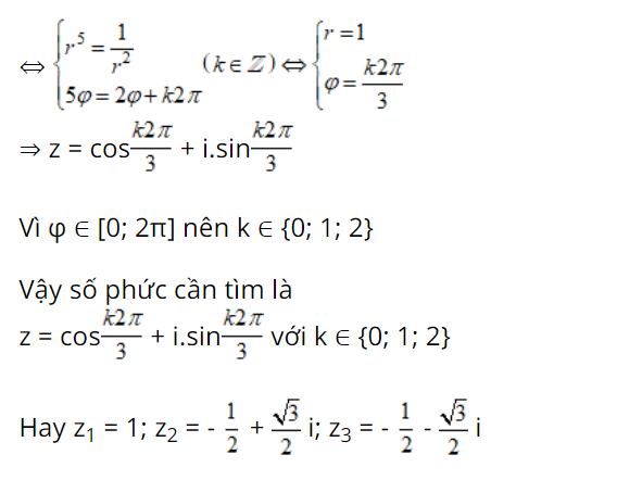 Giải bài tập phần dạng lượng giác của số phức