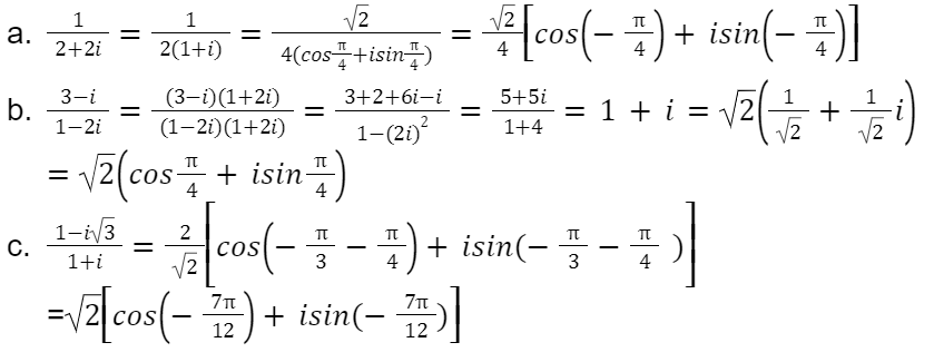 bài tập về dạng lượng giác của số phức