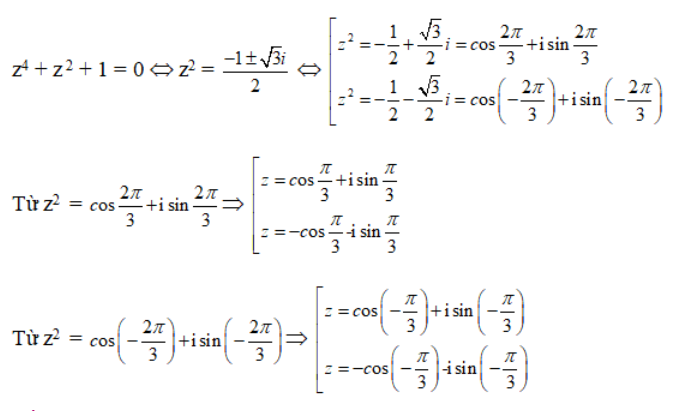 Giải bài tập phần dạng lượng giác của số phức