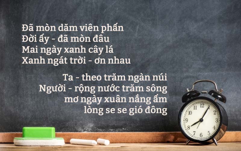 Thơ hay về thầy cô - người đưa đò, trồng chữ