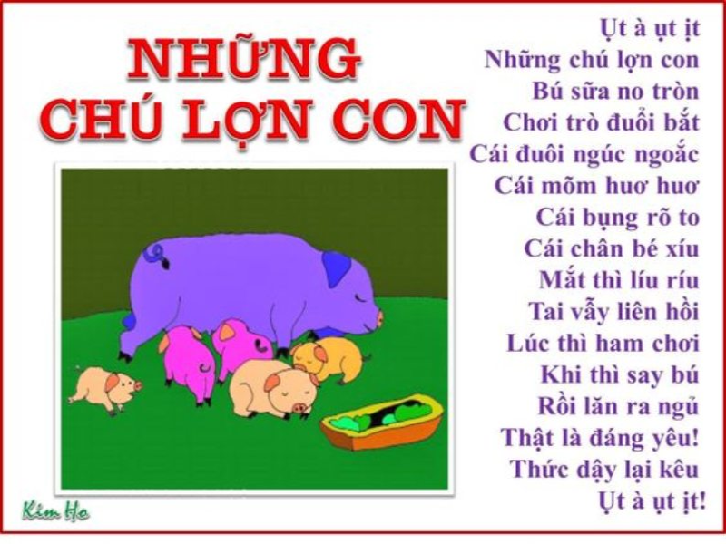 Bài đồng dao về những chú lợn con. (Ảnh: www.pinterest.com)