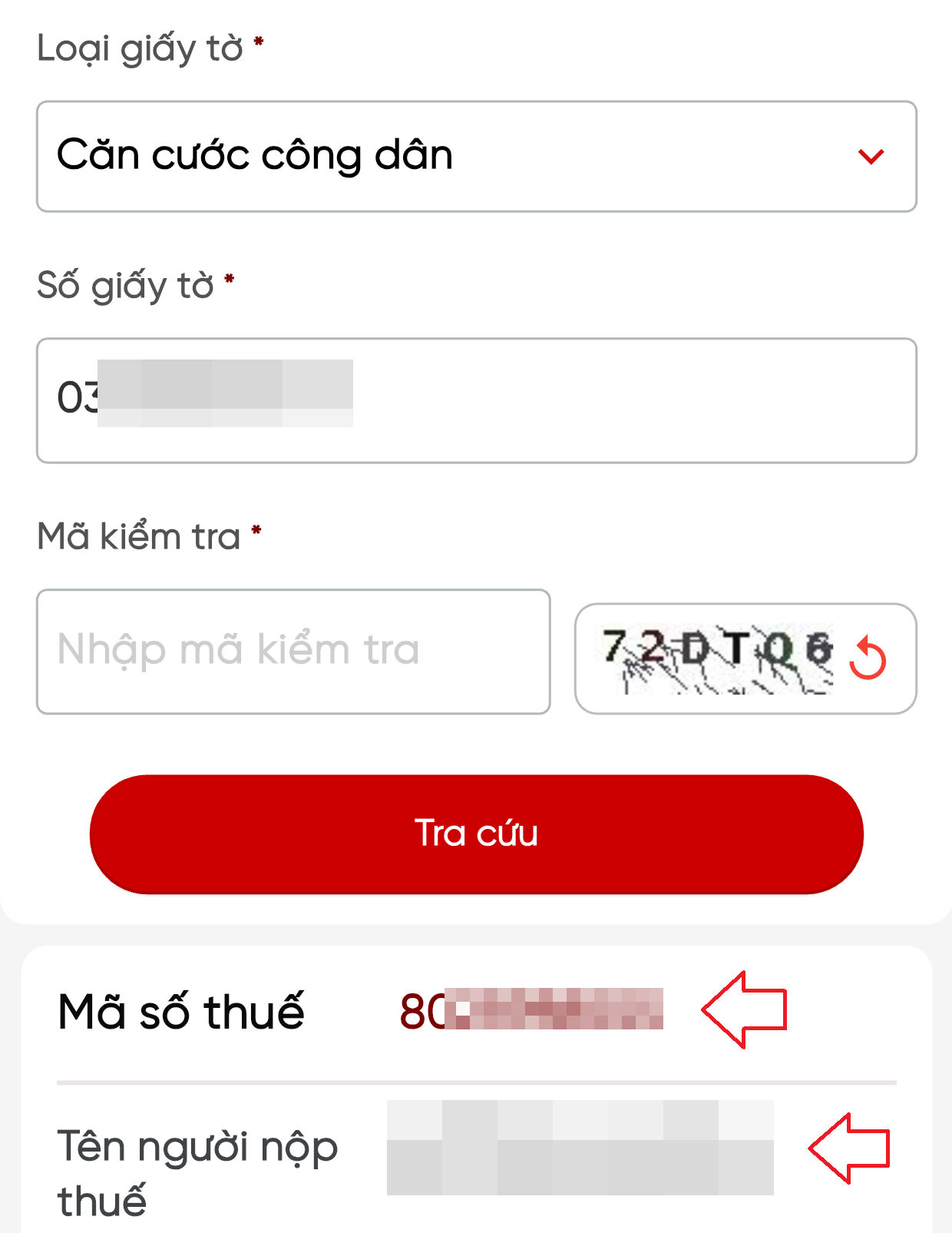 kết quả tra cứu