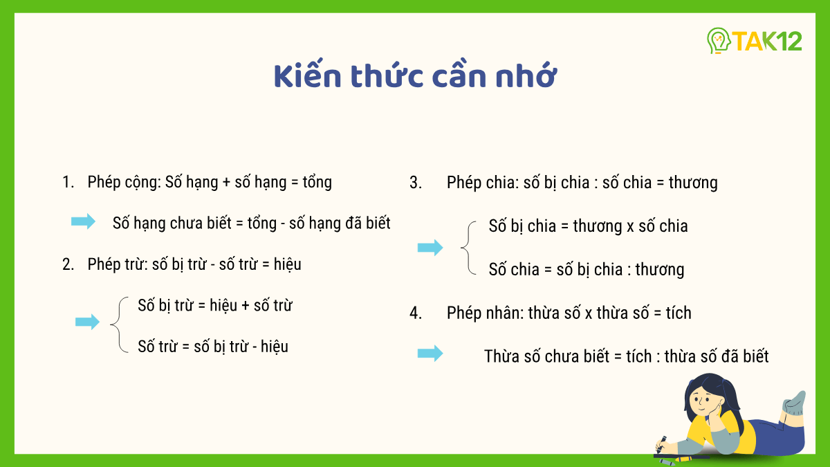 quy tắc tìm x lớp 5