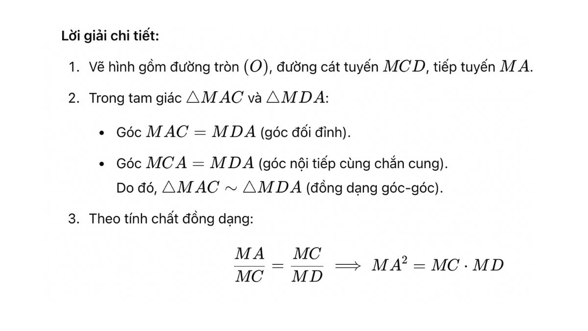 Một số bài tập minh họa về đường cát tuyến