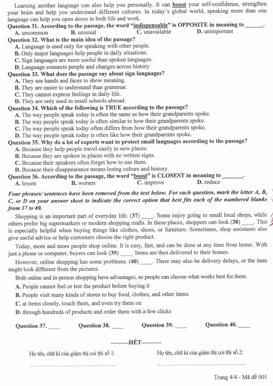 Sở GD&ĐT Hà Nội công bố đề, đáp án bài thi vào lớp 10 năm học 2025-2026