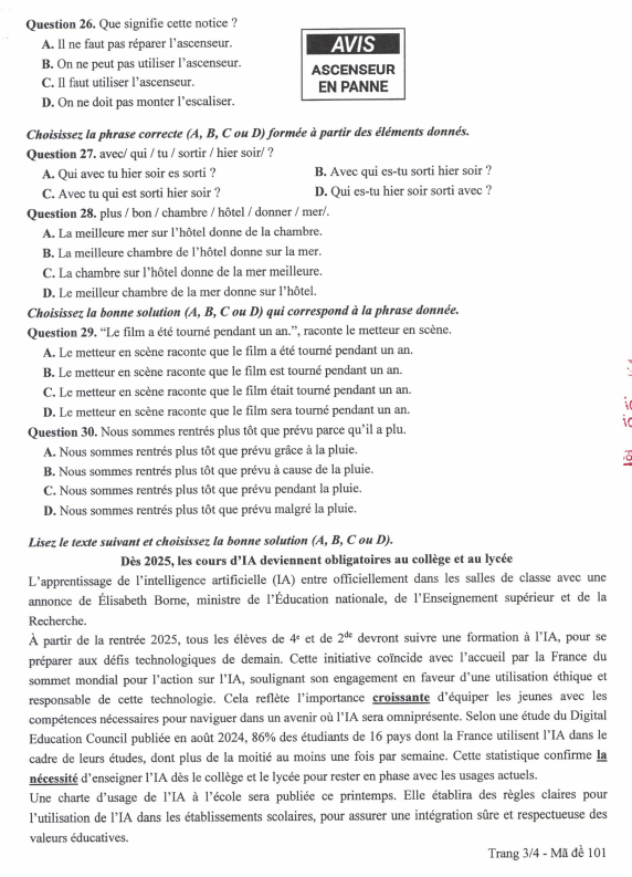 Sở GD&ĐT Hà Nội công bố đề, đáp án bài thi vào lớp 10 năm học 2025-2026