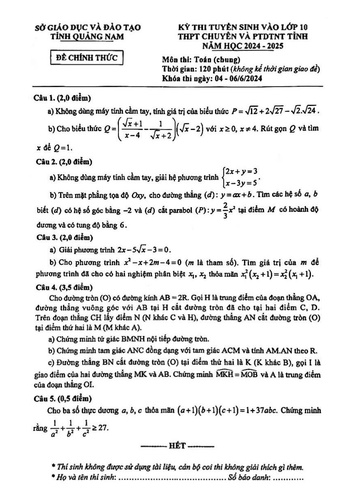 tong hop de thi vao 10 mon toan 61
