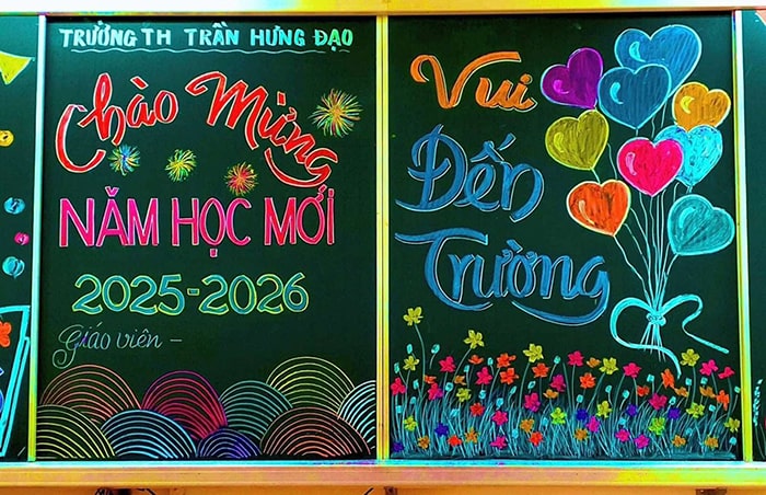 Mẫu vẽ bảng khai giảng