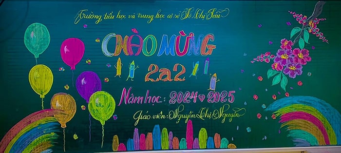 Mẫu vẽ bảng khai giảng