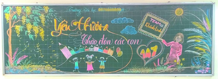Mẫu vẽ bảng khai giảng