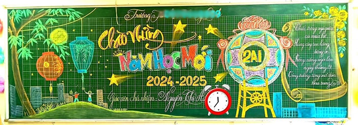 trang tri bang chao don hoc sinh 17