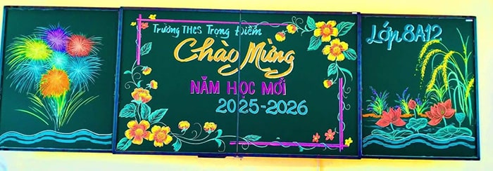trang tri bang chao don hoc sinh 2