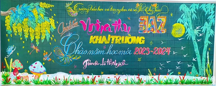 trang tri bang chao don hoc sinh 20