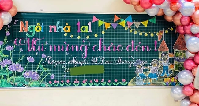 trang tri bang chao don hoc sinh 25