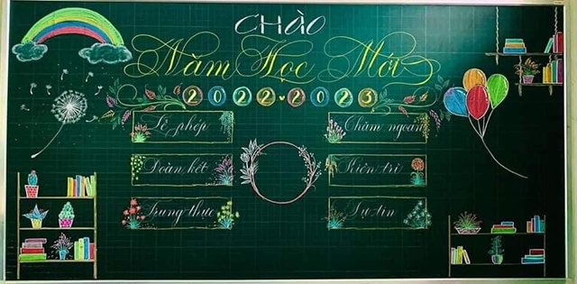 Trang trí bảng khai giảng năm học 2022-2023